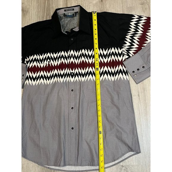 Vintage Brooks And Dunn Panhandle Slim Geometric Western Snap‎ Shirt Size L - Picture 5 of 7